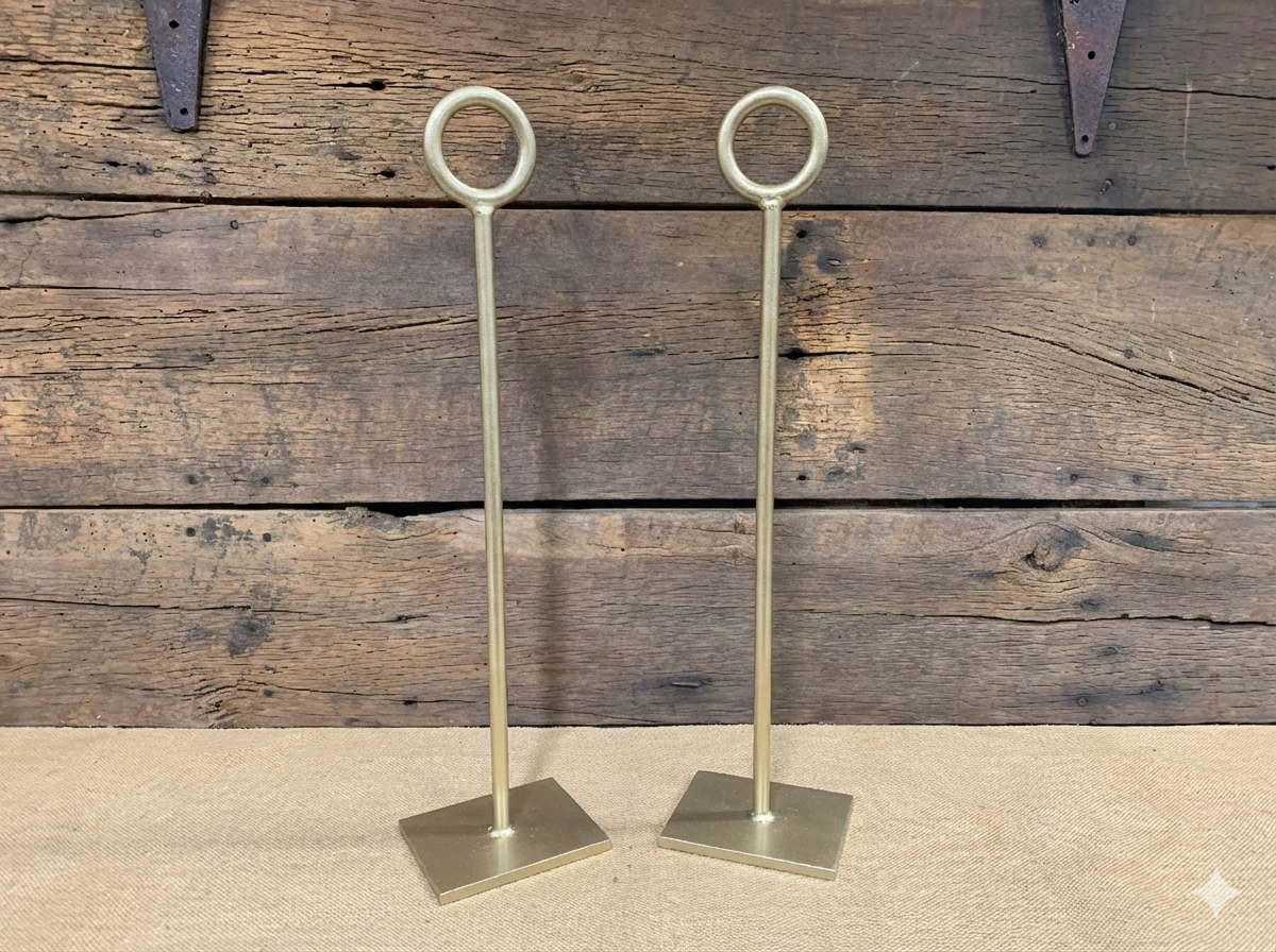 Gold heavy metal banner stand for holiday or gathering displays